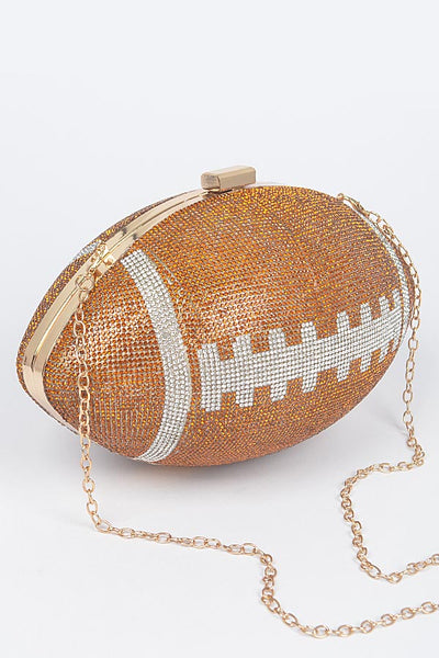 Yellow Rhinestone popular Football Clutch Bag