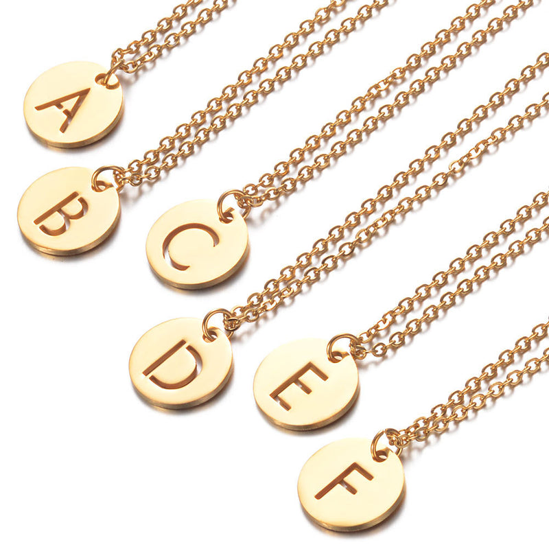 Gold Enbedded Initial Necklace