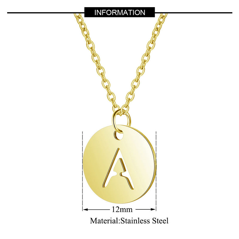 Gold Enbedded Initial Necklace