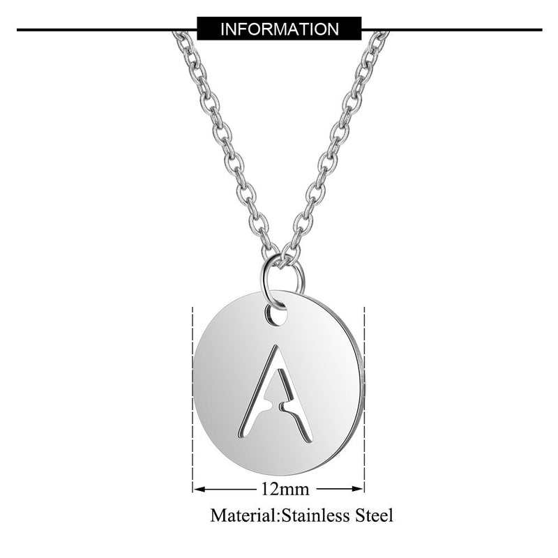 Silver Embeded Initial Necklace