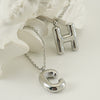 Silver Bubble Initial Necklace