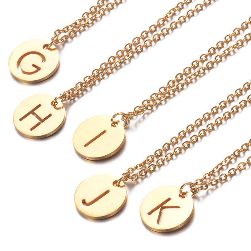 Gold Enbedded Initial Necklace