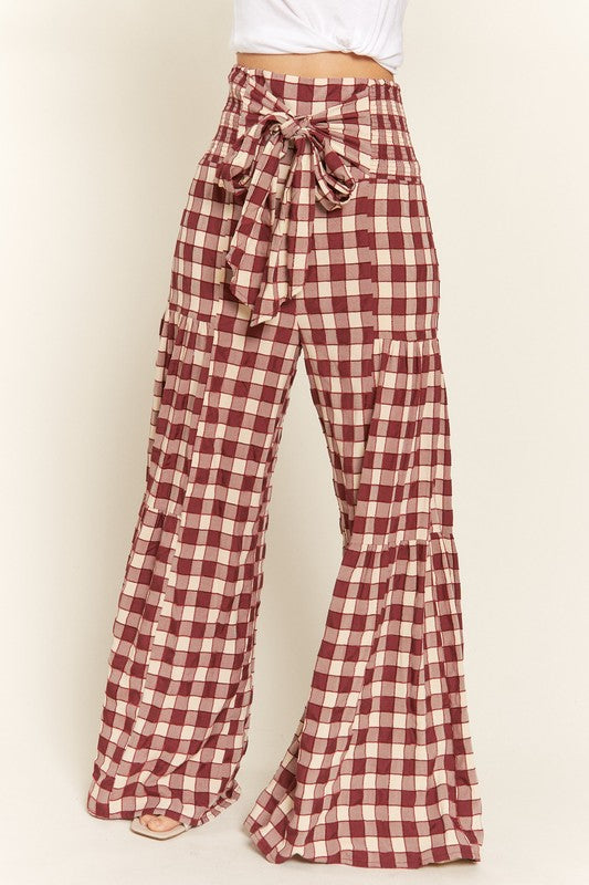 Gingham High Waist Pants