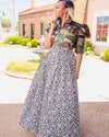 Printed Box Pleats Skirt