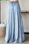 WASHED DENIM PALAZZO PANTS