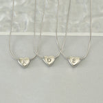 Silver Heart Initial Necklace