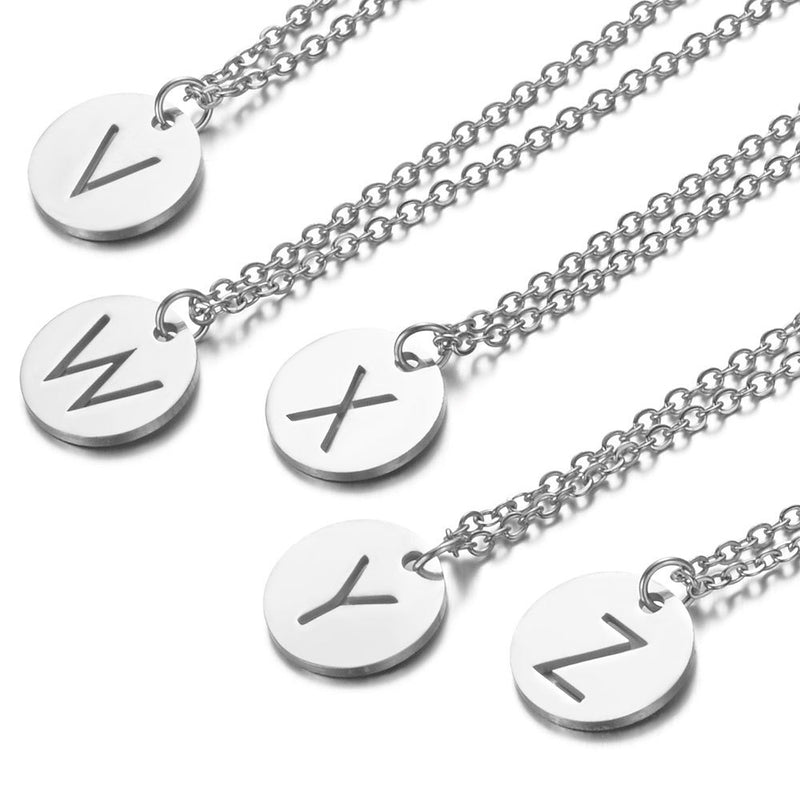 Silver Embeded Initial Necklace