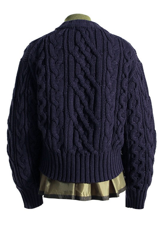 Cardigan Sweater Bomber Jacket