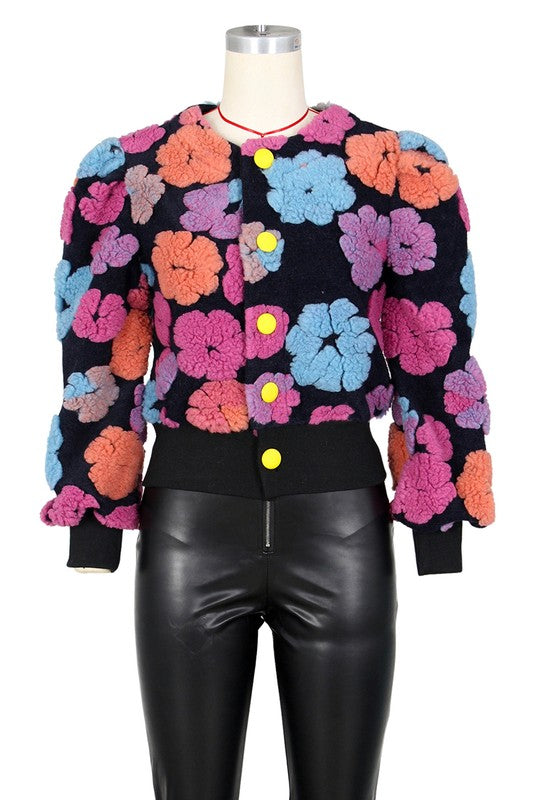 Floral Sweater Jacket