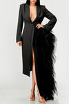 Noir Cascade Tuxedo Gown Dress