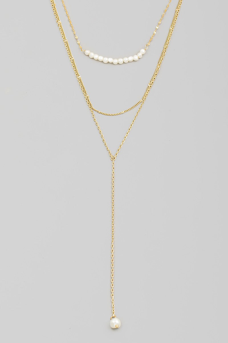 Pearl Bar Charm Necklace