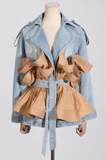 Peplum Ruffle Denim Jacket