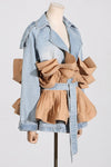 Peplum Ruffle Denim Jacket