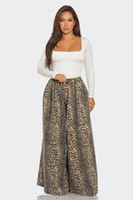 Wide Leg Leopard Pants