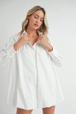 Bubble Hem Mini Shirt Dress