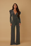 RUCHED PUFF SLEEVE JUMPSUIT