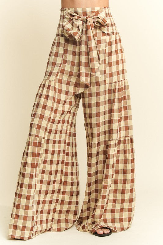 Gingham High Waist Pants