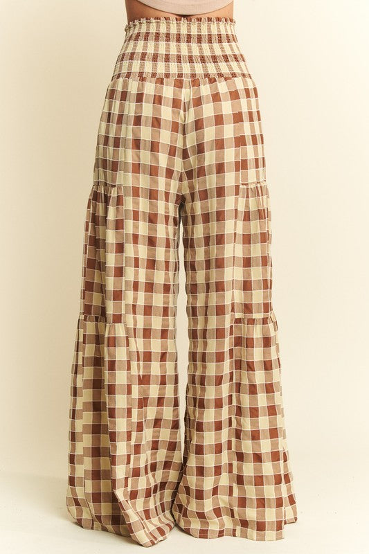 Gingham High Waist Pants