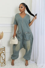 Harem Denim Jumpsuit