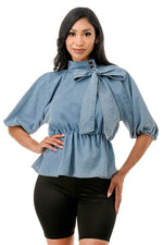 Jean Bow Neck Top