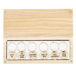 Gold Wine Charms in Pine Box - Wine Tasting Daily