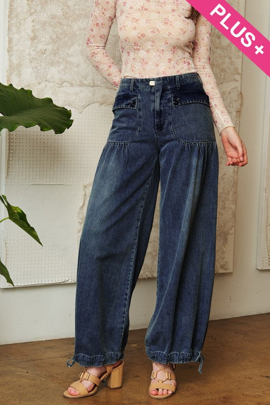 Balloon Bottom Denim Jeans