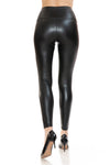 Curvy Lined Faux Leather Leggings