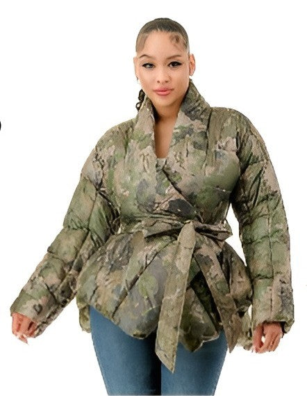 Chic Peplum Puffer Jacket