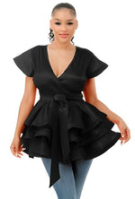 Taffeta Peplum Top