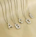 Silver Bubble Initial Necklace