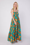 Dianora Resort Wear Maxi Dress Turquoise Orange Shells