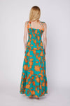 Dianora Resort Wear Maxi Dress Turquoise Orange Shells