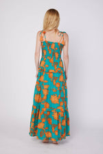 Dianora Resort Wear Maxi Dress Turquoise Orange Shells