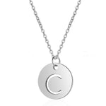 Silver Embeded Initial Necklace