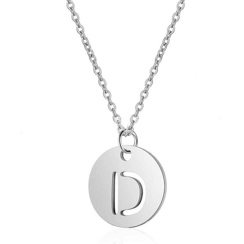 Silver Embeded Initial Necklace