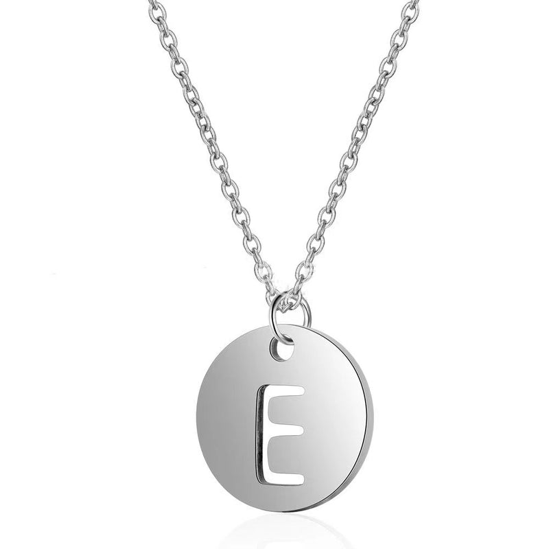 Silver Embeded Initial Necklace