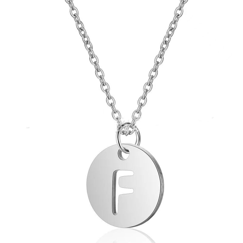 Silver Embeded Initial Necklace