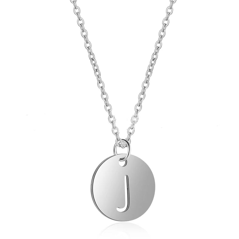 Silver Embeded Initial Necklace