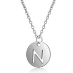 Silver Embeded Initial Necklace