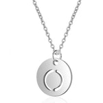 Silver Embeded Initial Necklace