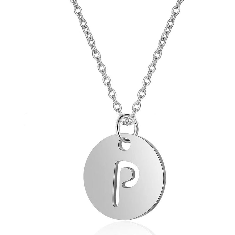 Silver Embeded Initial Necklace