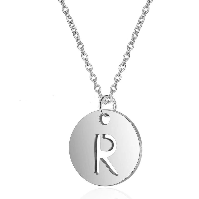 Silver Embeded Initial Necklace