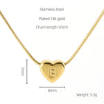 Gold Heart Initial Necklace