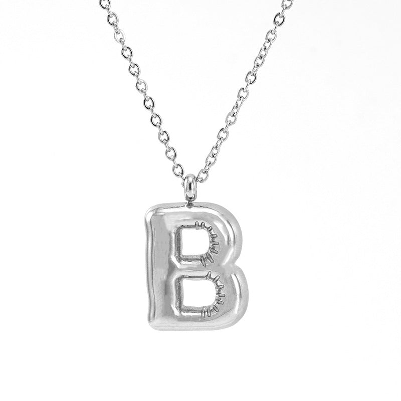 Silver Bubble Initial Necklace