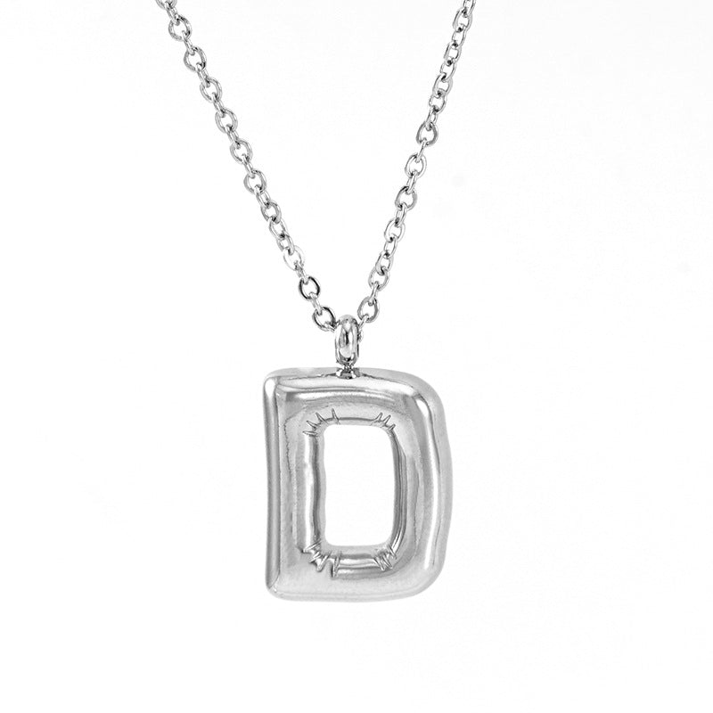 Silver Bubble Initial Necklace