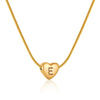 Gold Heart Initial Necklace