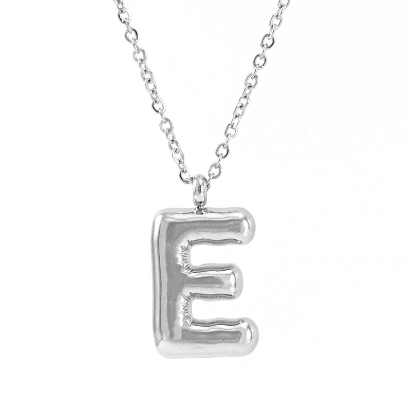 Silver Bubble Initial Necklace