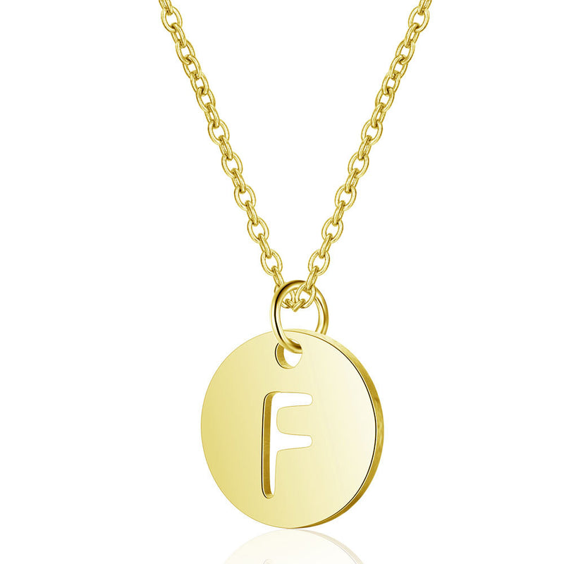 Gold Enbedded Initial Necklace