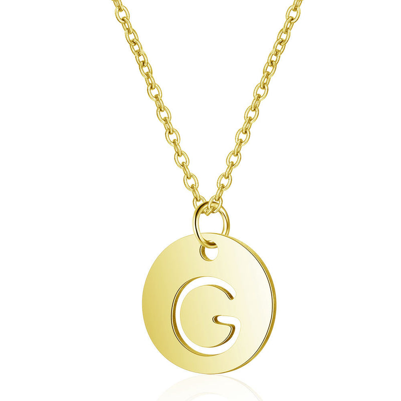 Gold Enbedded Initial Necklace