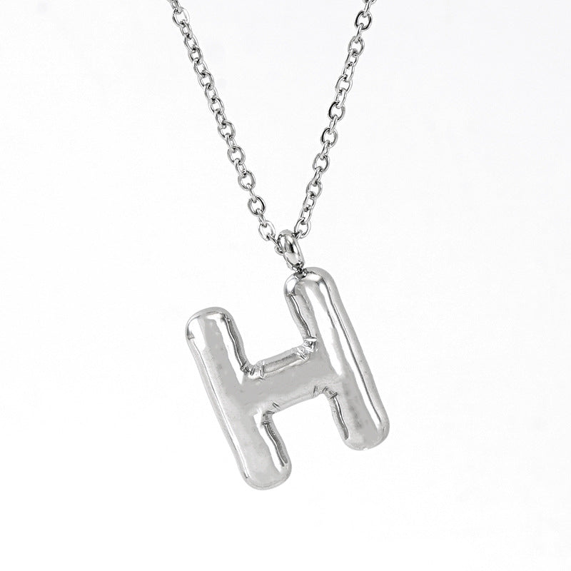 Silver Bubble Initial Necklace